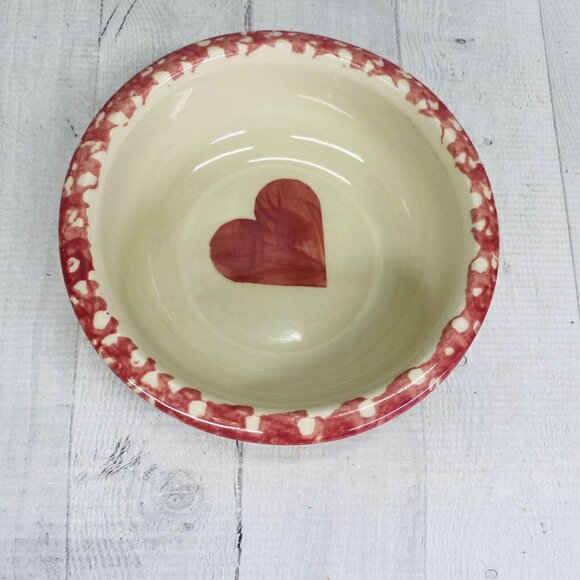 Roseville The Workshop of Gerald Henn ROSE SPONGE Red Spongeware Rim Soup Bowl - Picture 6 of 13